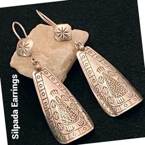 Silpada Etched Sterling Silver Dangle Earrings-Retired